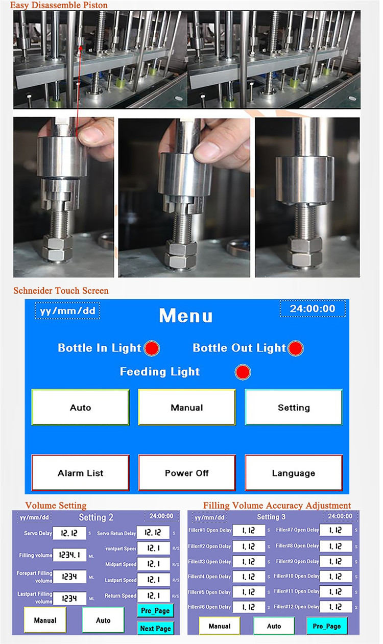 Peiriant Llenwi Potel Modur Servo Awtomatig 6